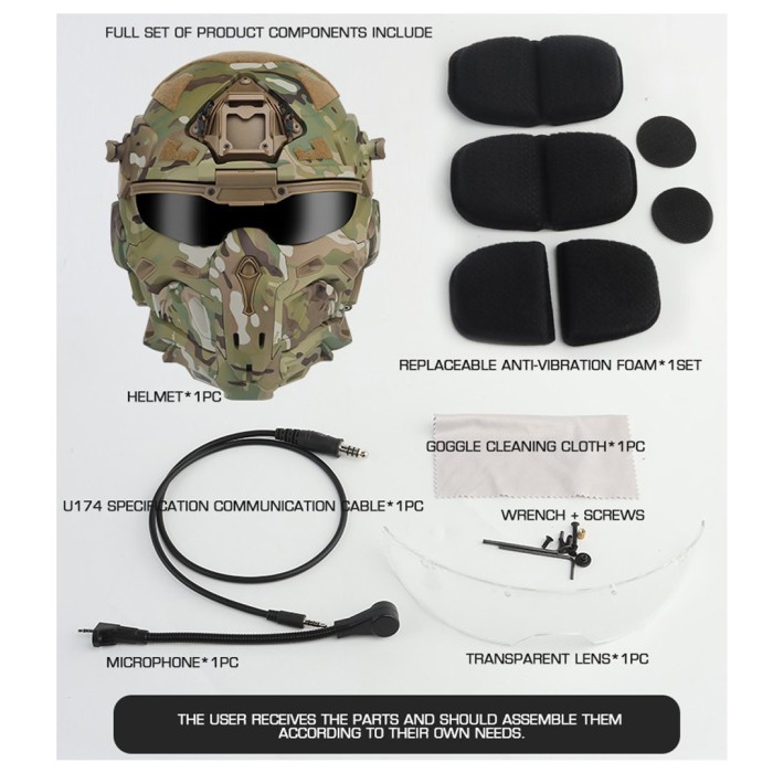 Helm Tactical W Assault Helmet Mask Cosplay and Airsoft - Image 4