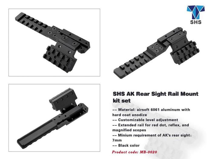 SHS PPS AK Rear Sight Rail Mount Kit Set - Image 4